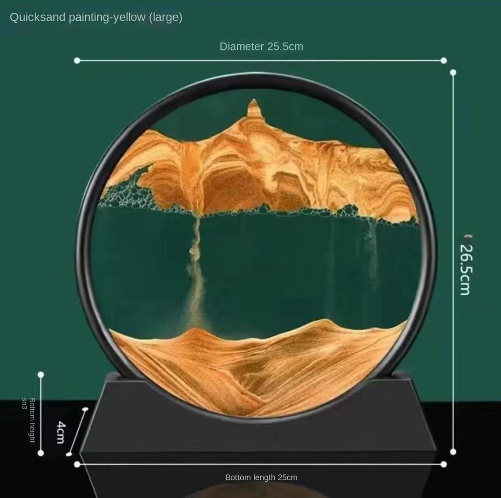 Creative 3D Circular Quicksand Painting Rotatable Sand Painting Nordic Home Decoration Liquid Hourglass Party Table Decoration