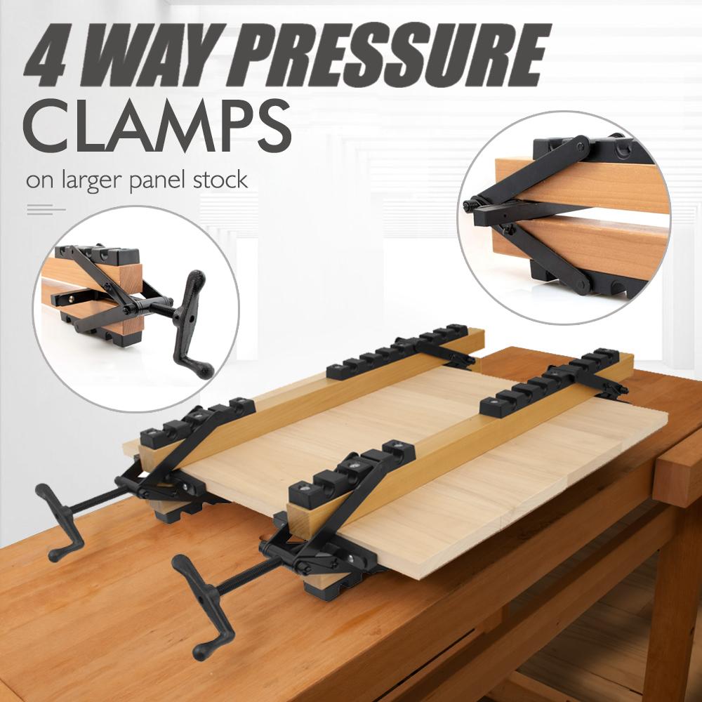 4 Way Pressure Clamps Set Custom-width Clamp Splicing Board Positioning Panel Fixed Clip Carpenter Woodworking Tools