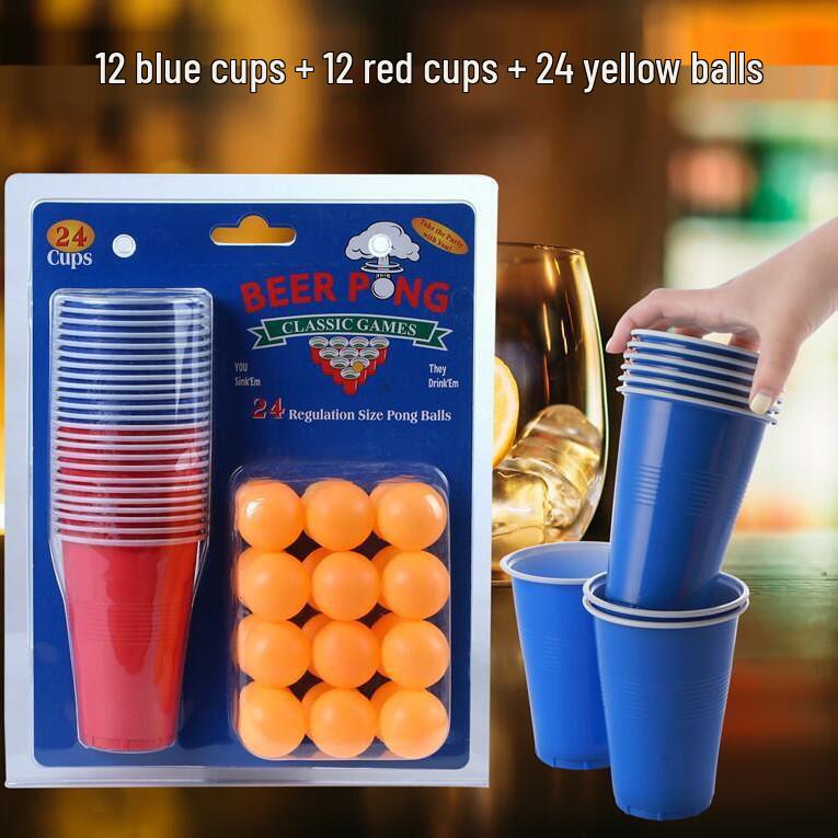 American Party Cups: Two-Color 16oz Disposable Table Tennis Cups