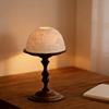 Home Retro North American Walnut Candlestick, with Bone China Ventilation Cover for Candle Decoration, Scented Table Ornament,