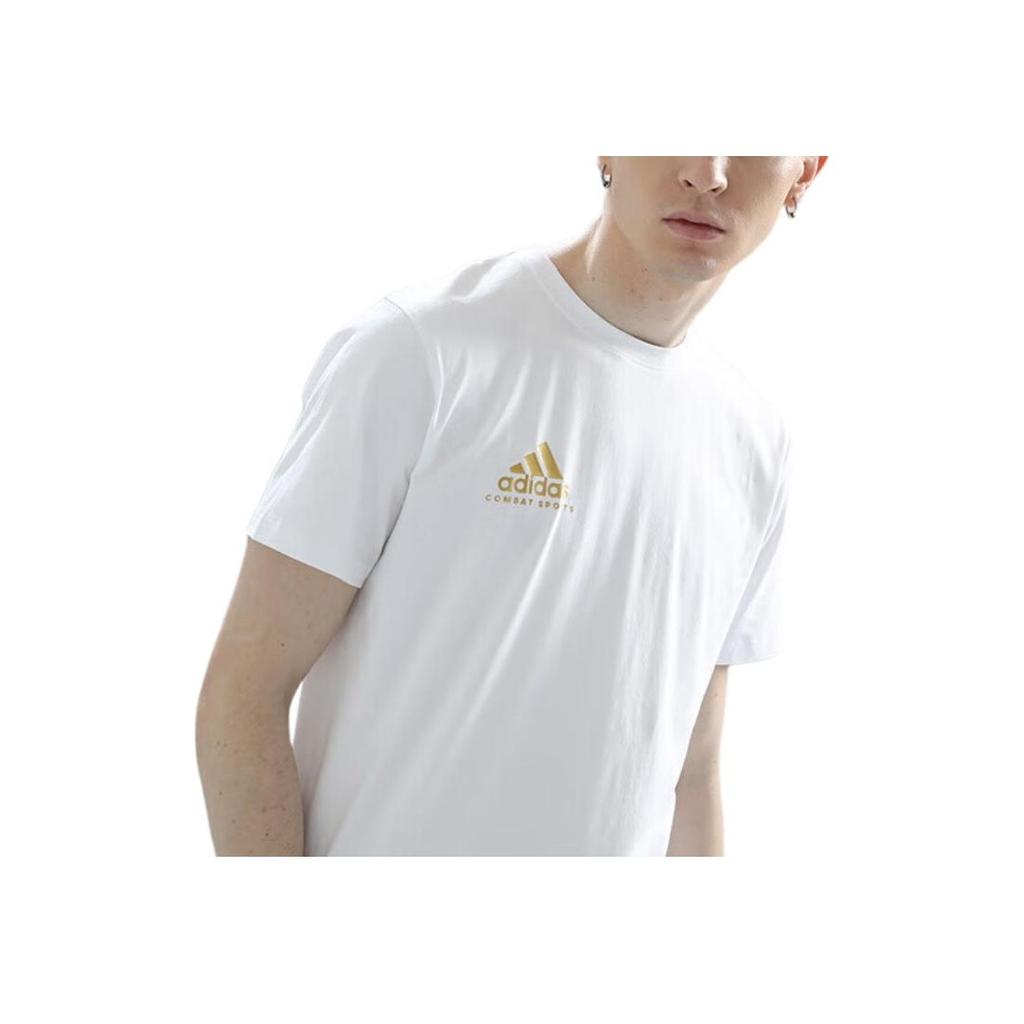 Adidas Solid Color Breathable Fitness Running Crew Neck Short Sleeve T-Shirt Men Tops White ADICSTS06-WG