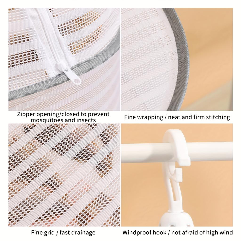 3-layer Foldable Mesh Drying Rack | Space-Saving Hanging Dryer for Fish, Vegetables & More | Ideal for Balcony Storage & Mother's Day Gift