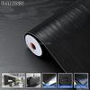 Black Wood Contact Paper Peel and Stick Self-Adhesive Wallpaper,Decorative Vinyl Film for Countertop Cabinets Furniture Surface