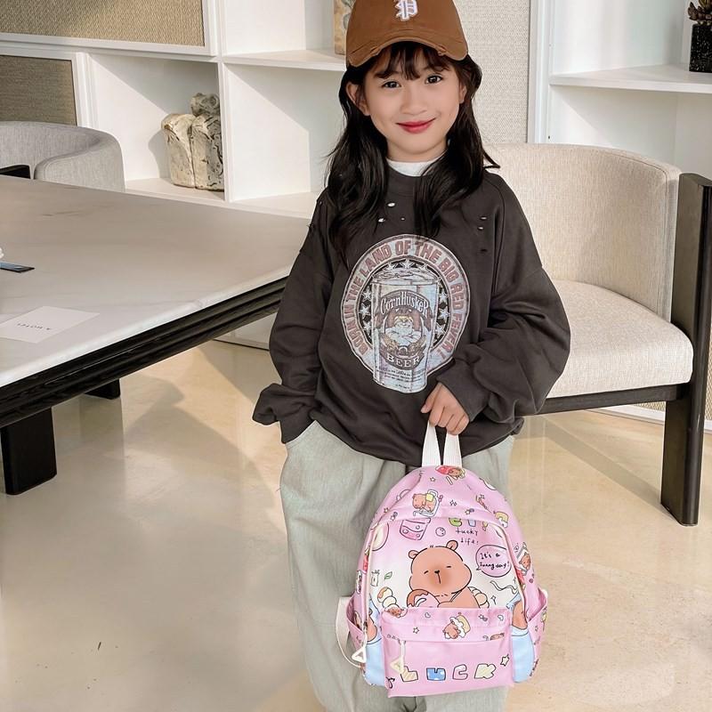 Print Lovely Animal Preschool Backpack For Children Soft Nylon Style Cute