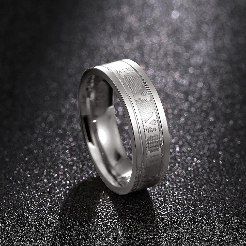 Vintage Roman Numerals Men Rings Temperament Fashion SimpleStainless Steel Rings For Men Jewelry Gift