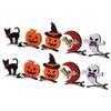10 st Söta Hårspännen Fladdermöss Katter Pumpor Spöken Halloween-spännen för Fest Scenföreställningar