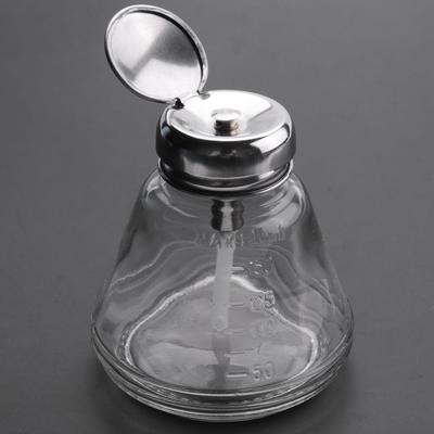 ABWR-Empty Nail Polish Makeup Remover Pump Dispenser Glass Push Down Press Bottle