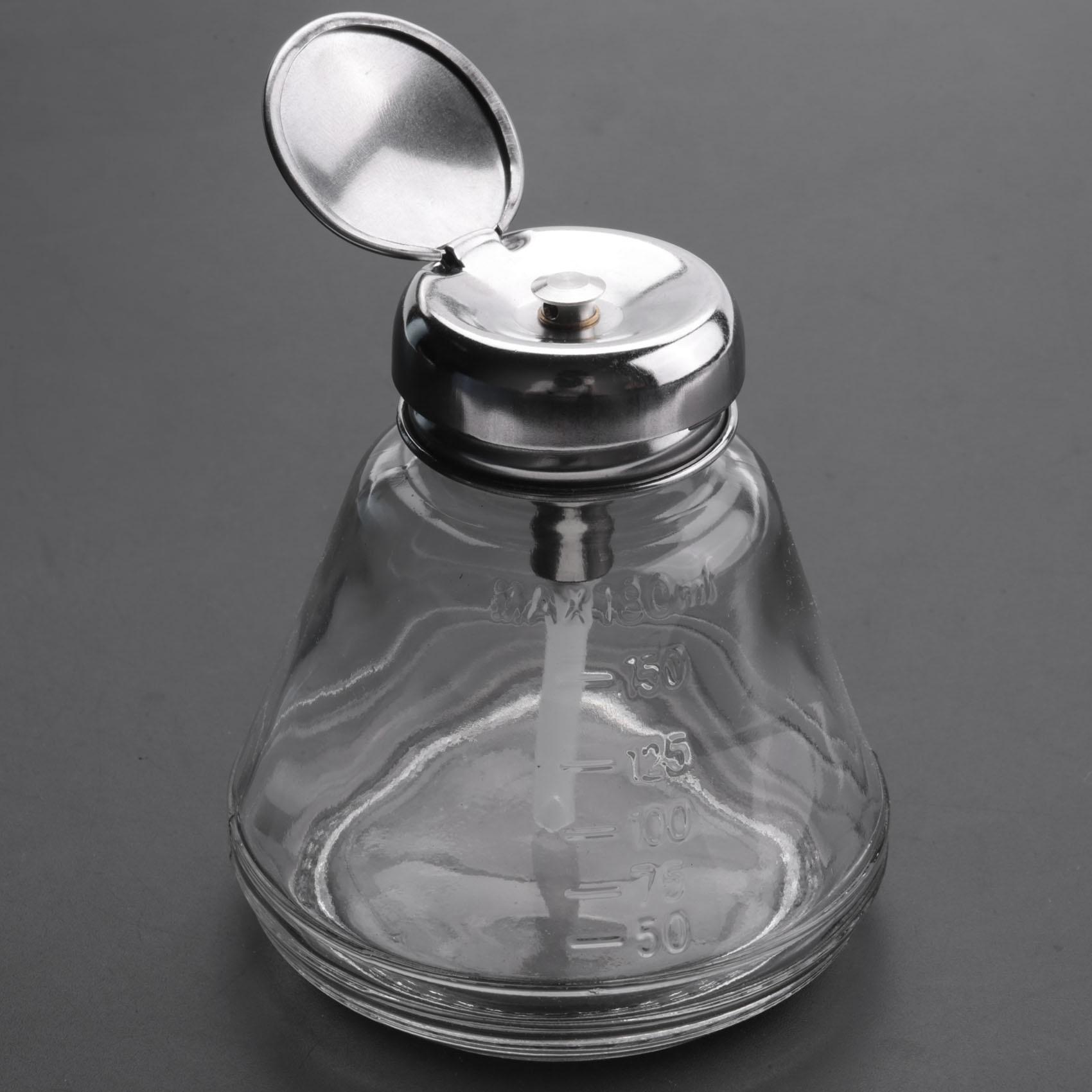 

ABWR-Empty Nail Polish Makeup Remover Pump Dispenser Glass Push Down Press Bottle прозрачный