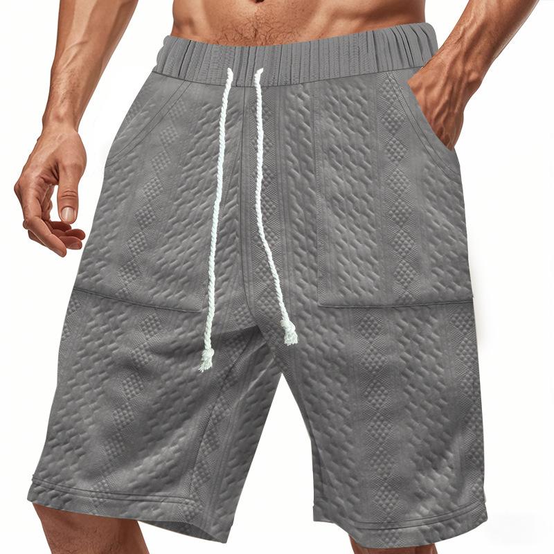 Men's Knitted Jacquard Shorts Men's Summer Trend High Street Casual Loose Men's Shorts