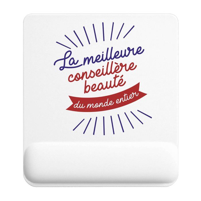 Tapis de souris - PLANETEE - Conseillère Beauté Meilleure Monde - 22x18 cm - Surface lisse antidérapante - Sublimation HD