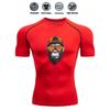 Men's Slim Fit Compression Shirt Quick Dry Breathable Gym Running Funny Animal Print Activewear