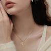 Stainless Steel Pendant Necklace Cubic Zirconia Charm Neckchain Unisex Clavicle Chain Gold Plated Waterproof Jewelry