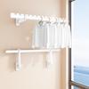 Wall-Mounted Folding Clothes Drying Rack with Telescopic Rod