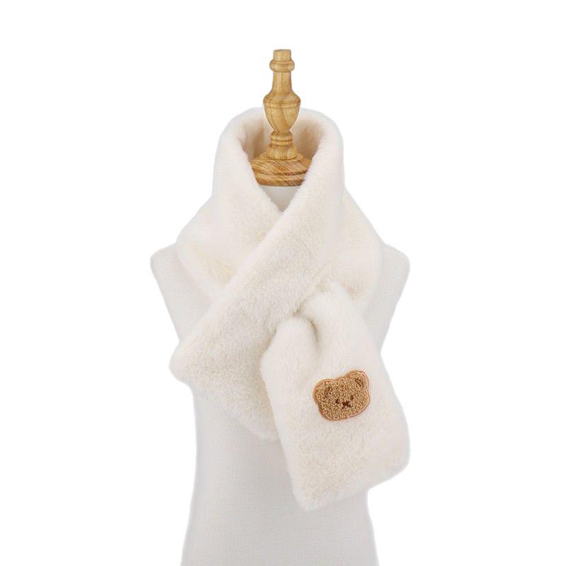 Damen Winter Teddybär Schal: Imitation Rexkaninchenfell, Plüschiger Warmer Überkreuz-Nackenwärmer