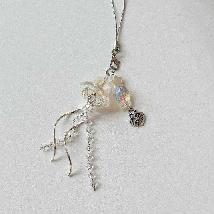 Unique Jellyfish Phone Accessory Acrylic Mobile Strap Phone Pendant for Adding a Touch of Oceanic Charm to Your Outfits