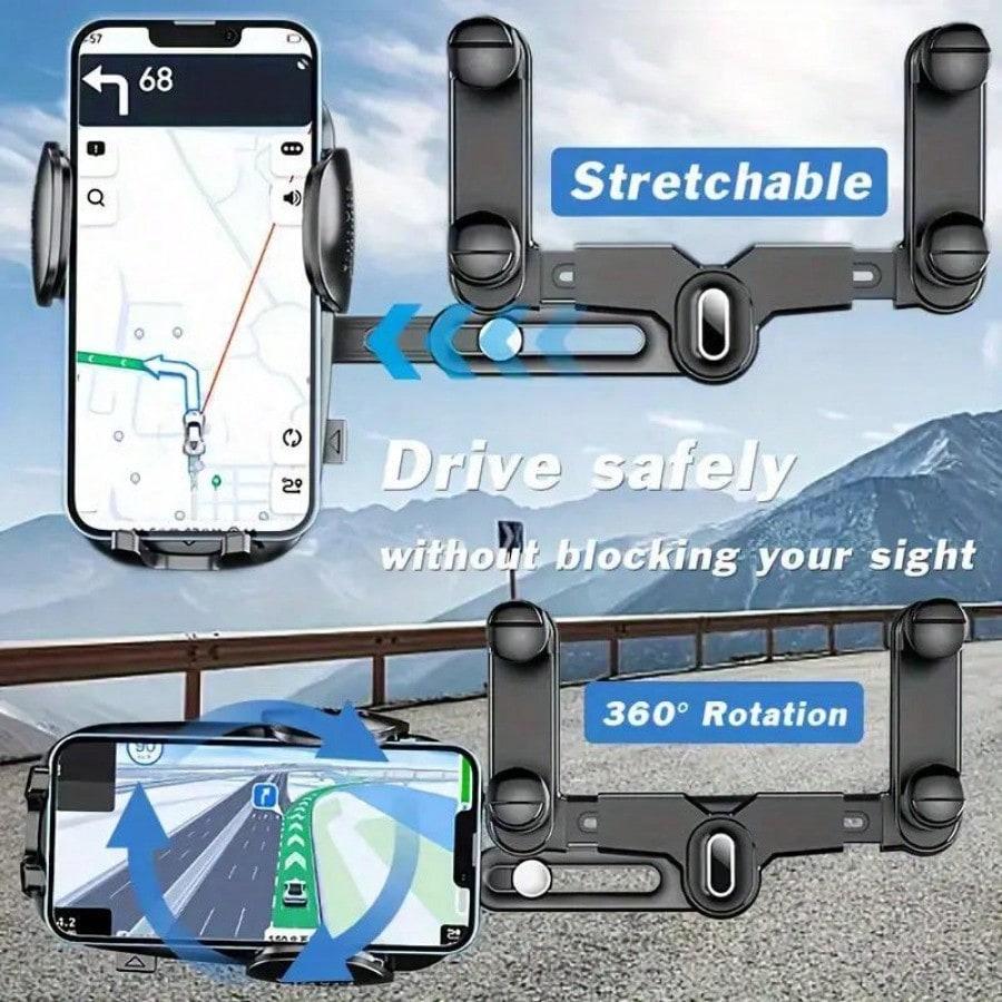360°Rotatable And Retractable Car Phone Holder Car Rearview Mirror Bracket,Multifunctional Adjustable Universal Phone Holder