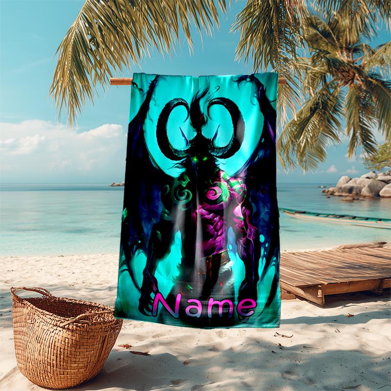 Personalized customized proof beach towel with World of Warcraft pattern - soft, absorbent,quick-drying,perfect swimming,camping&bathing