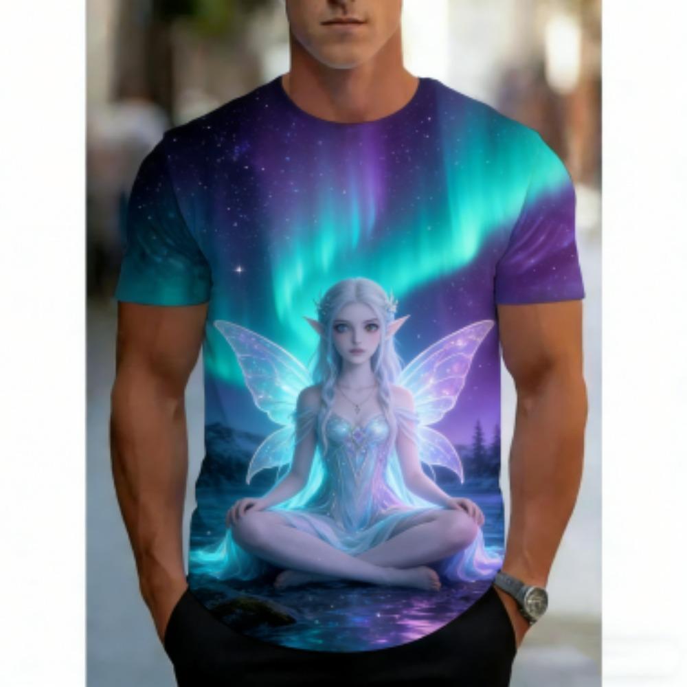Summer Dark Nun 3D Printed T-Shirt For Men Mysterious Cool Pattern Tees Summer Casual Round Neck Short Sleeve Tops Street Tee Shirts