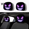 Polyester Seat Covers 2Pcs Spooky Car Headrest Covers, Cartoon Evil Face Auto Protectors, Elastic Protectors for Cars Trucks SUVs Easy