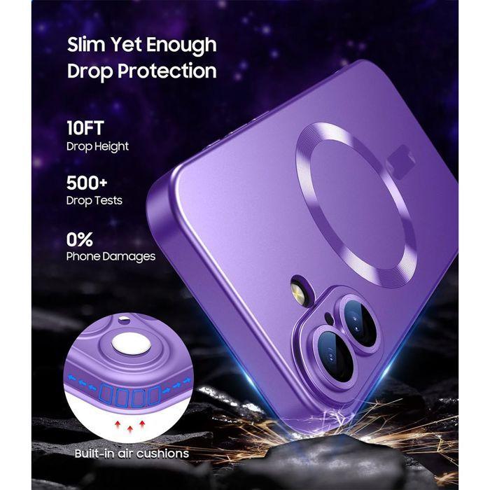 Coque de Protection - E.F.Connection - iPhone 17 Pro Max - avec Cercle Magnétique Violet - 2 Vitres