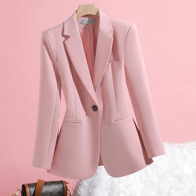 2025 Korean Style Women's Slim Fit Pink Blazer: Spring & Autumn Casual Suit Jacket