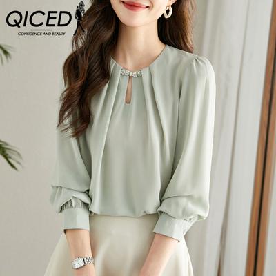 Camisa Primavera Top de Mujer Camisa de Gasa Sentido del Diseño Pequeña Chic Hermosa Camisa Pequeña