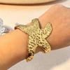 Fashion Ins Stainless Steel Open Oil Pressure Bracelet Women's Starfish Arm Ring Plated 18K Real Gold Jewelry