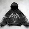 Felpa Streetwear 2026 per Adolescenti Casual Punk Harajuku Hip Hop Gotica con Stampa