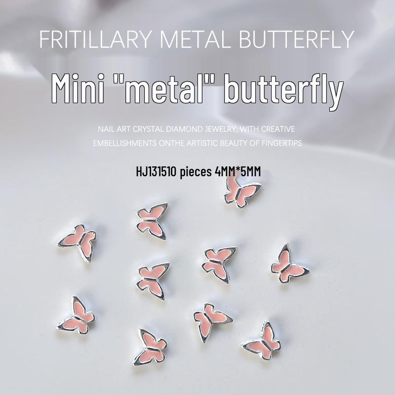 

3D Металлические Украшения для Дизайна Ногтей в Виде Бабочек - 10 штук