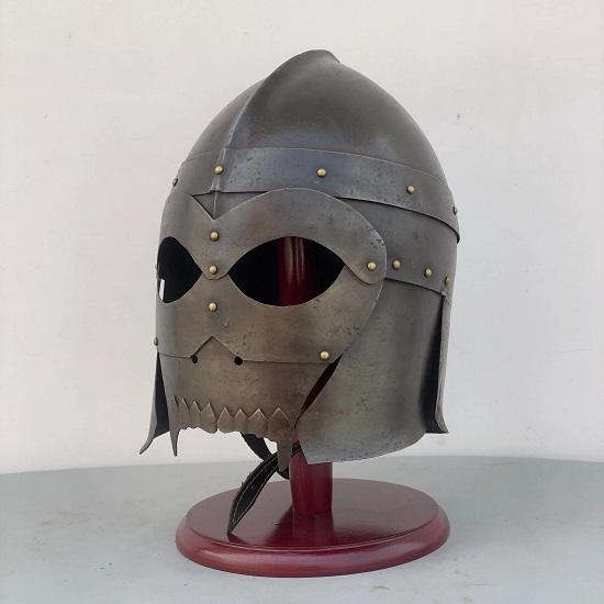 Dark Knight Fantasy Helmet-Skull Viking Helmet-Sutton Hoo Helmet-Larp Halloween Costume