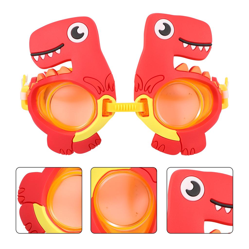 Anti Fog Swimming Goggles UV Silica Gel Kids Swim Glasses Cartoon Dinosaur Adjustable Straps Clear Vision Water