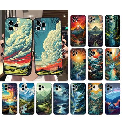 Custodia per telefono Paesaggio Foresta Nuvola Per iPhone Samsung Galaxy Redmi Xiaomi Oppo OnePlus Note S A 7 8 9 10 11 12 13 14 20 21 22 23 53 54 Pro Max Ultra