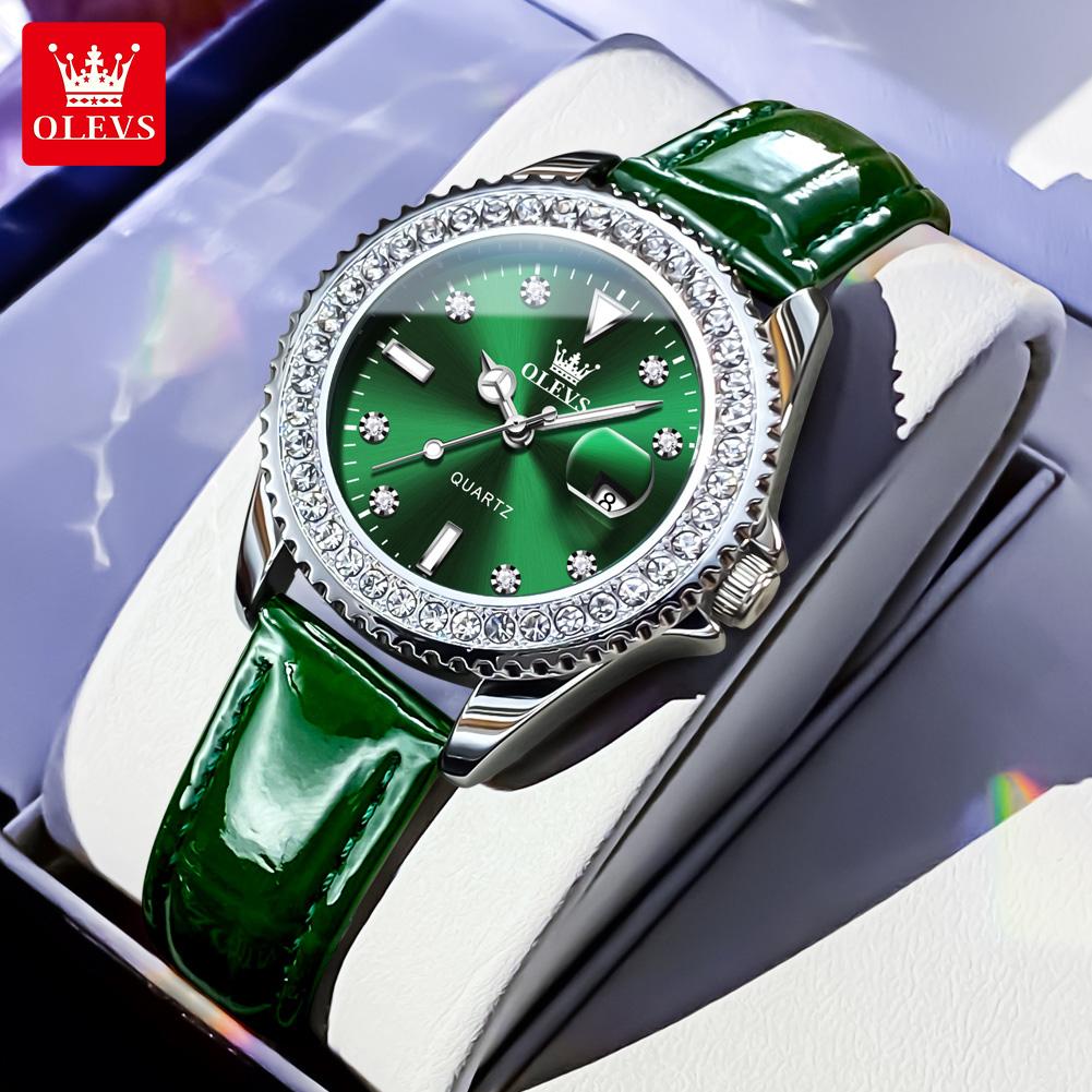 OLEVS Original Elegant Quartz Watch Waterproof Stainless Steel Womens WatchDate Ladies Watch Bracelet Set Box Gifts 9945