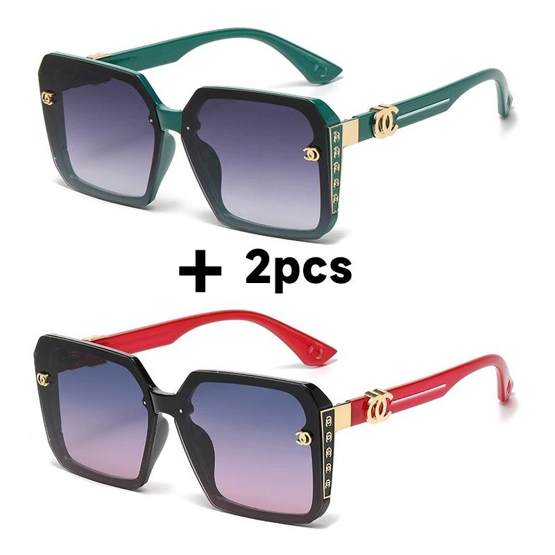 Módní nadrozměrné sluneční brýle Dámské UV400 Vintage čtvercové brýle Designové sluneční brýle Značka Oculos
