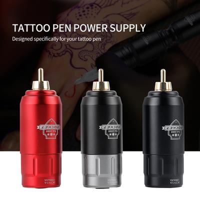 1200 mAh Ασύρματο τροφοδοτικό Rocket Tattoo Υποδοχή RCA για Περιστροφική μηχανή τατουάζ Οθόνη τάσης στυλό τύπου C