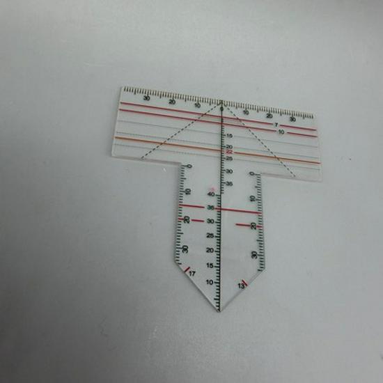 Dental Sulcus Ruler & Plate: Full Mouth Suction Denture Guide with T-Shaped Tooth Arrangement & Red Wax Marking Gauge