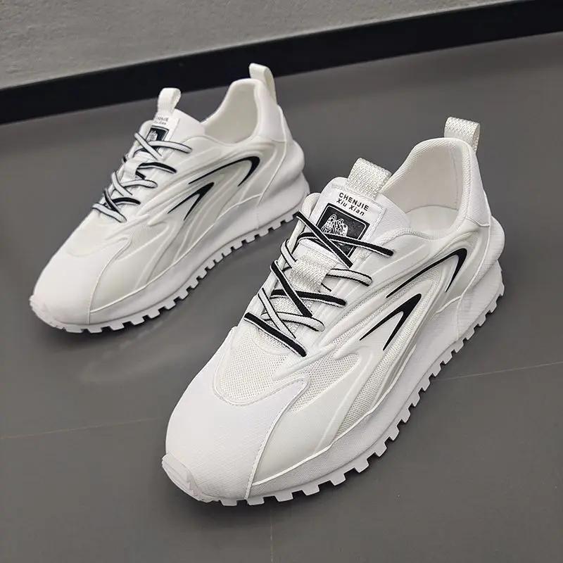 

Толстые кроссовки для мужчин и женщин, дизайнерские туфли с закрытым дном, модные повседневные сетчатые дышащие туфли с увеличенной внутренней частью на плоской платформе 36