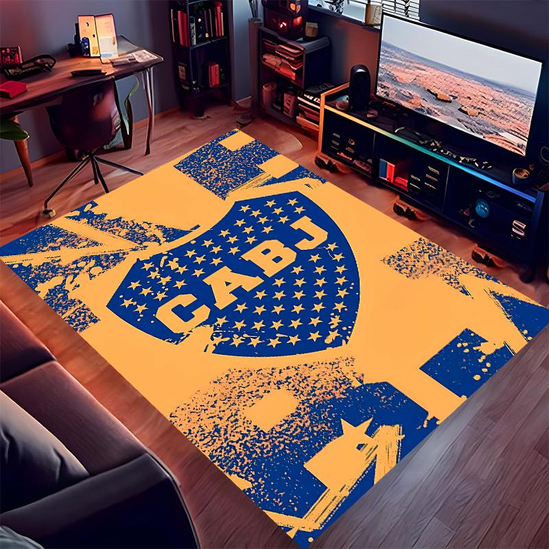1pc Club Atlético Boca Juniors Print Area Rug - Soft,Washable Non-Slip Indoor Mat for Office Chairs,Living Room,Home Office Decorative Rug