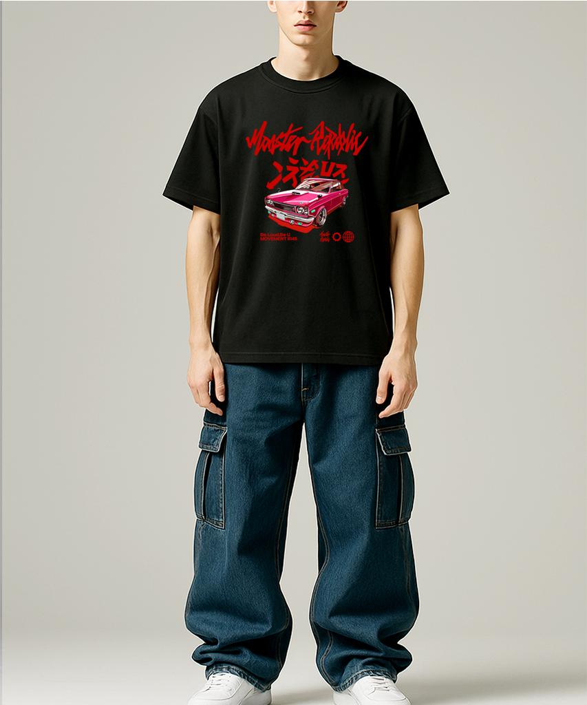 MONSTER REPUBLIC Retro Drift Red T-Shirt Black_8145