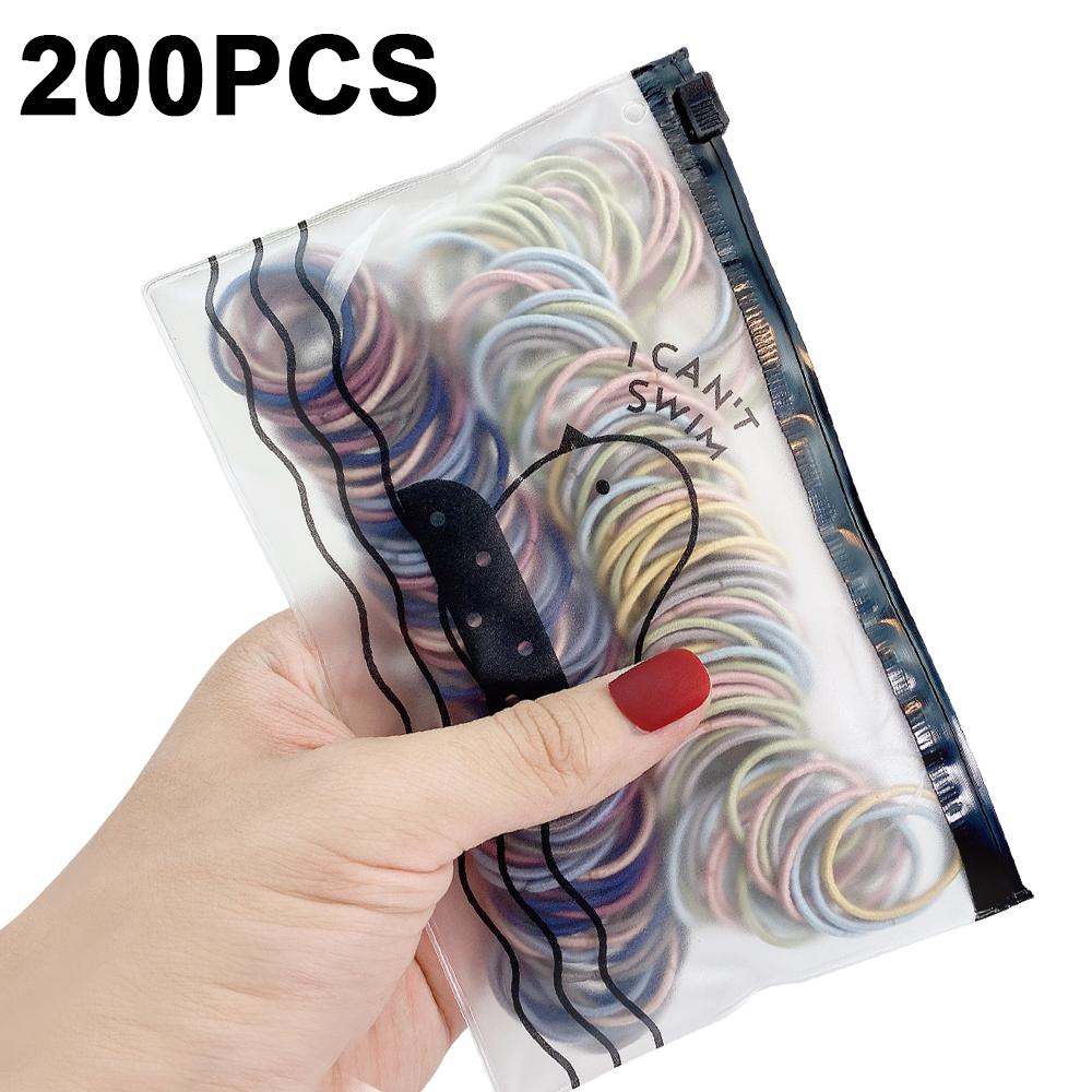 200/300/500 Pack High-quality Elastic Nylon Hair Bands For Girls Colorful Rubber Band Kids Hair Accessories Headdress