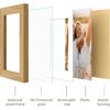 5x7 Picture Frame - 5 x 7 Photo Frame Made of Solid Oak Wood and Real Glass,Display Picture 4x6 with Mat or 5x7 Without Mat,5 by 7 Frames for Wall &