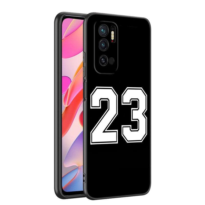 Husa de telefon cu număr de baschet de fotbal pentru Xiaomi Mi A2 8 9 SE Note 10 10T 11 12 Lite 9T 11T 12S 12T Pro A3 6X 12X Husă neagră