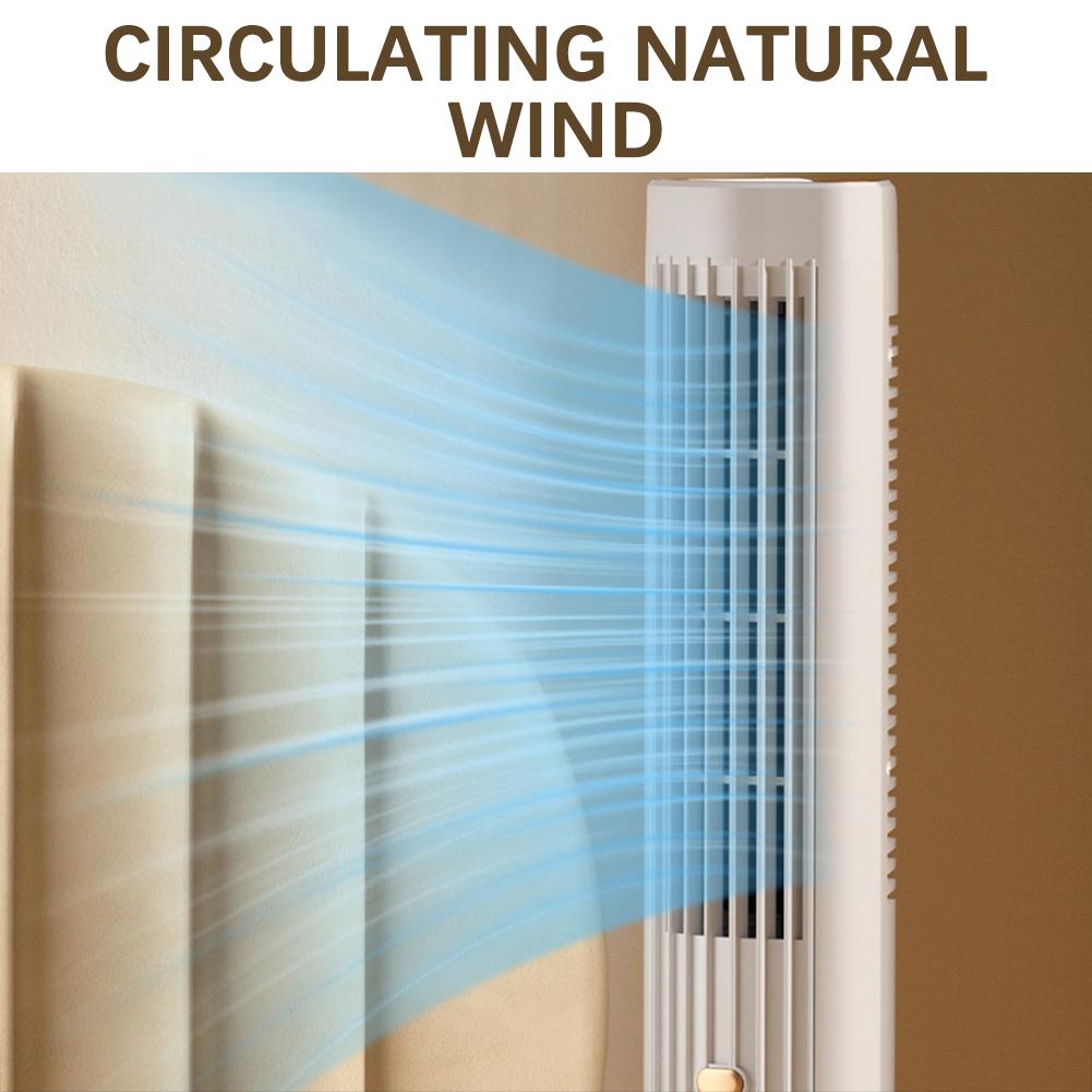 Bladeless Tower Fan USB Rechargeable 3Speed Standing Quiet Cooling Fan Mini Vertical Bladeless Floor Air Cooler for Home Bedroom