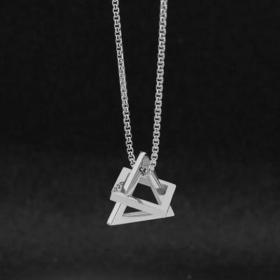 Collana Geometrica Smontabile: Mix-and-Match Triangolo e Quadrato, Resistente allo Sbiadimento, Collana Lunga