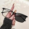 Unisex Photochromic Square Glasses Frame with Anti-Blue Light Plano Lenses