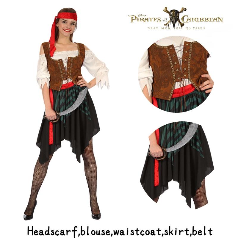High-quality Caribbean Pirate Costume For Men And Women Captain Jack Sparrow Cosplay