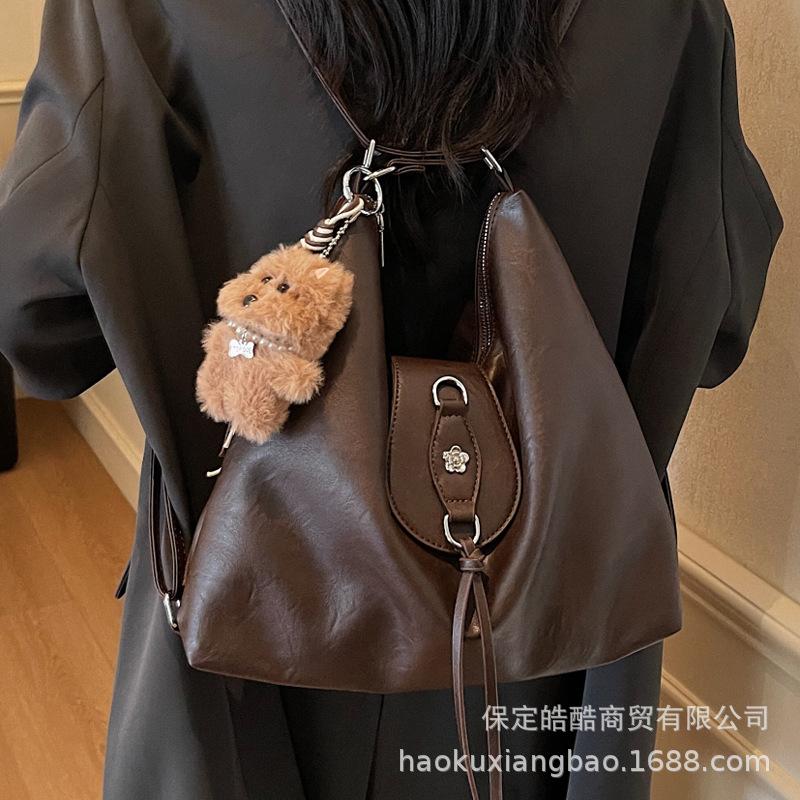 Tote bag women's large capacity 2025 new autumn and winter leisure shoulder messenger commuter bag multi-functional backpack backpack