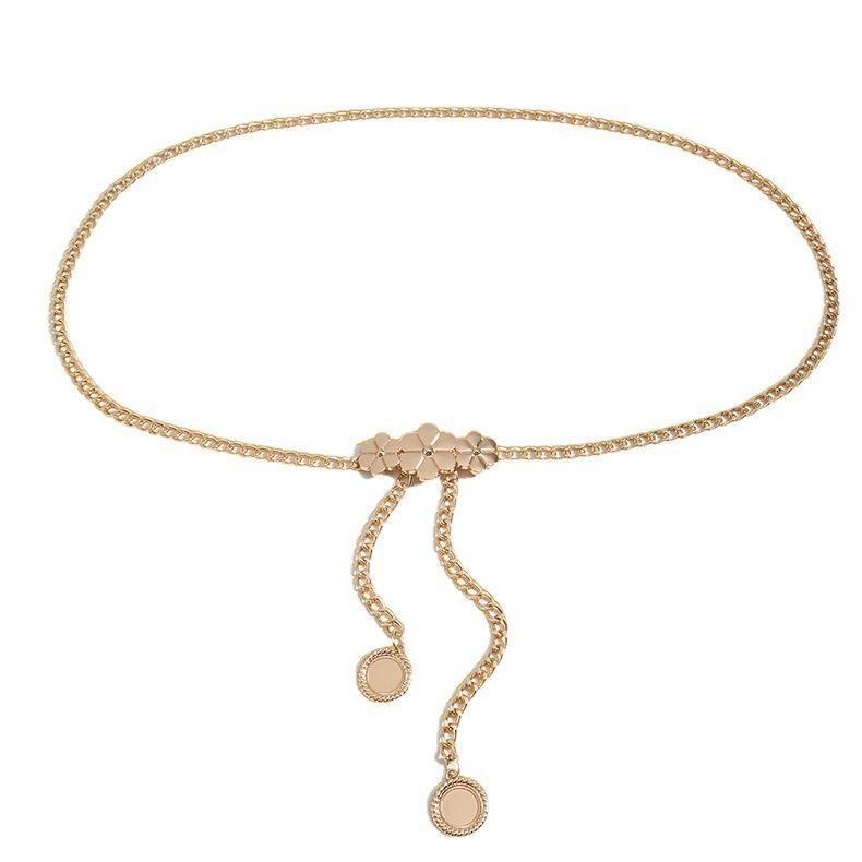 Metal Waist Chain Women'S Accessory Flower Buckle Trendy Spice Girl Body Chain Dress Belt Chain