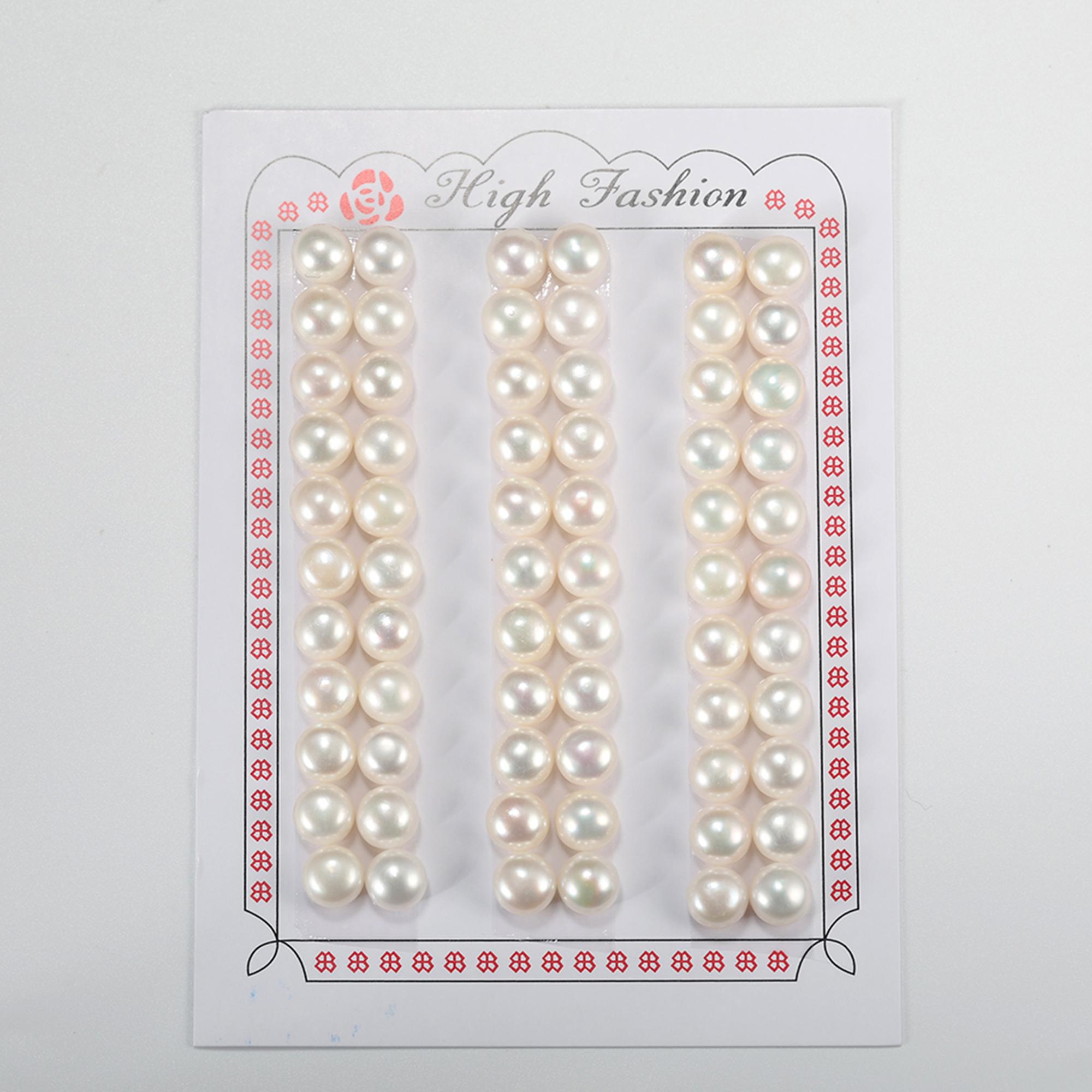 

EFFIE QUEEN A Grade Natural Freshwater Pearl 3-8.5mm Round Shaped Strand Beads Chain for Jewelry Making DIY Women Earrings PP12