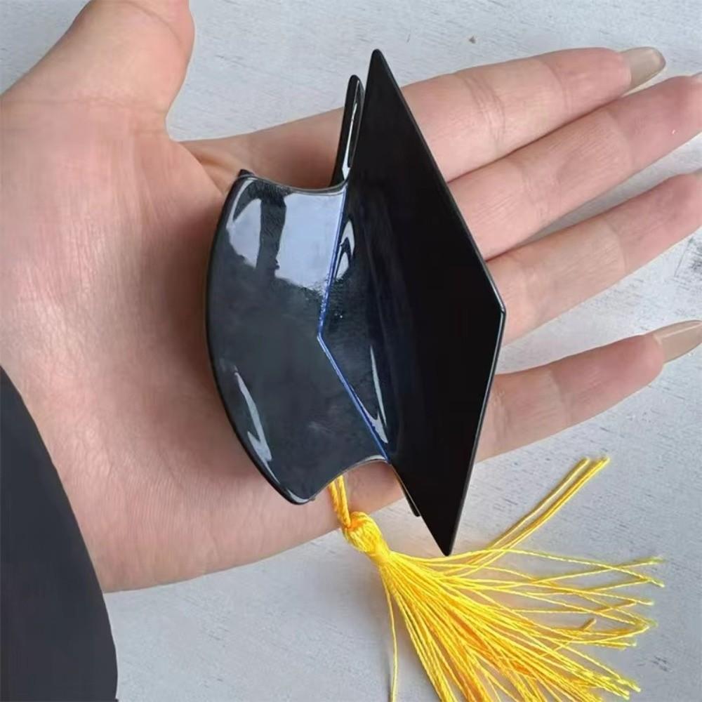 Chapeau de diplôme à pampilles jaunes Pince à cheveux Accessoire de coiffure créatif pour la remise des diplômes Filles